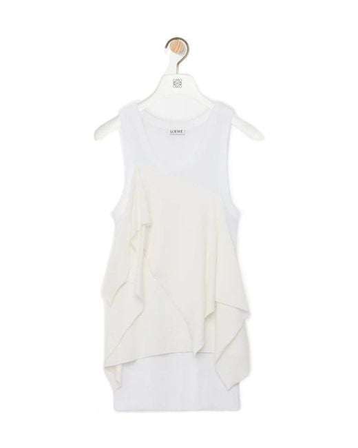 Loewe White Layered Sleeveless Top