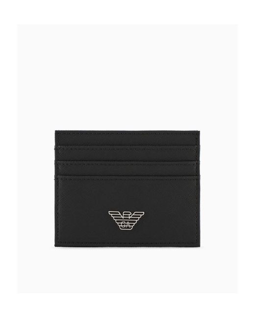 Emporio Armani White Logo-Plaque Leather Wallet Set for men