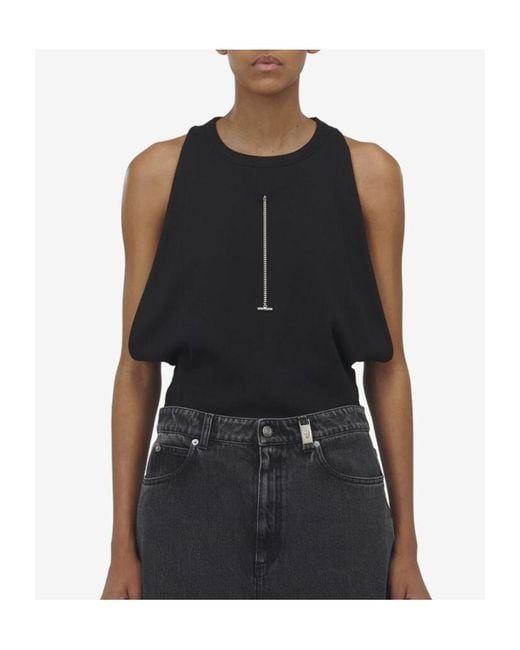 McQueen Black Top With Round Neckline