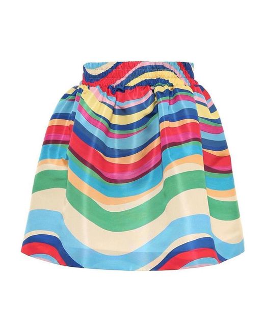 RED Valentino Gray Wave Print Skirt