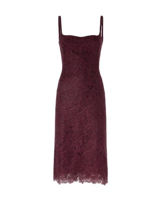 Ermanno Scervino Purple Below-The-Knee Sheath Dress