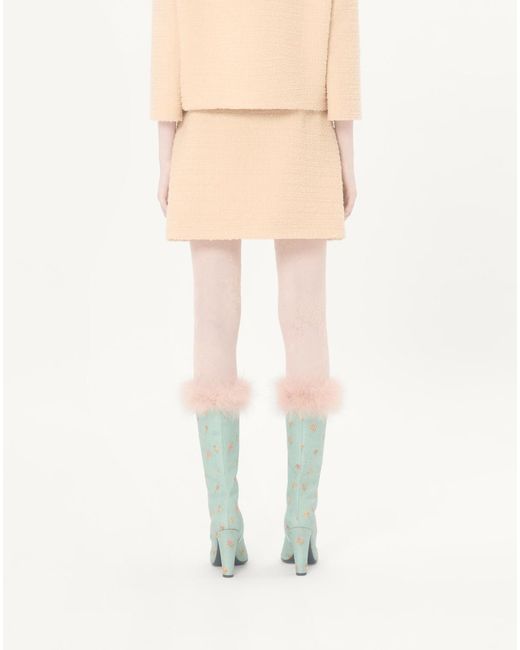 Valentino Natural Logo Plaque Mini Skirt