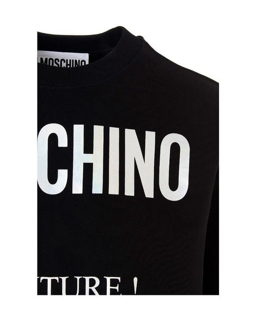 Moschino Black Embroidered Logo Sweatshirt for men