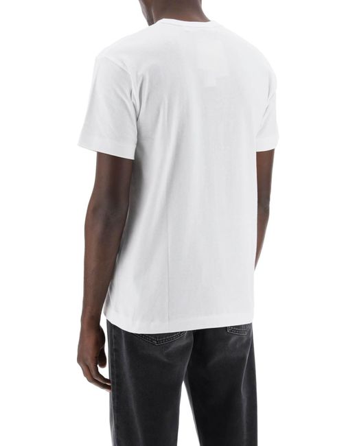 COMME DES GARÇONS PLAY White Comme Des Garçons Play Camouflage Heart Crewneck T-Shirt for men