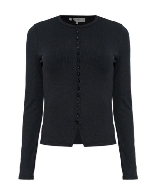 FRAME Black Buttoned Knitted Cardigan