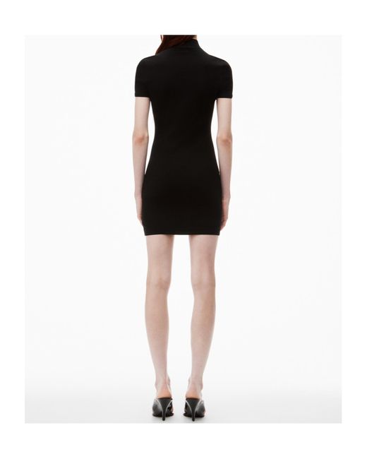 Alexander Wang Black T By Logo-Embossed Short-Sleeved Mini Dress