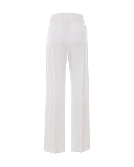 Dondup White Tailored Wide-Leg Pants