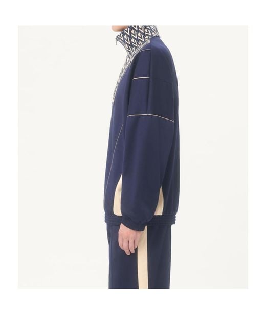 Valentino Blue Zipper And Inlaid Toute La V Print Sweatshirt for men