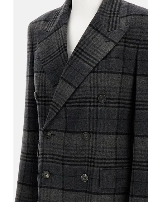 Ralph Lauren Black Collection Kent Plaid Long Sleeved Blazer