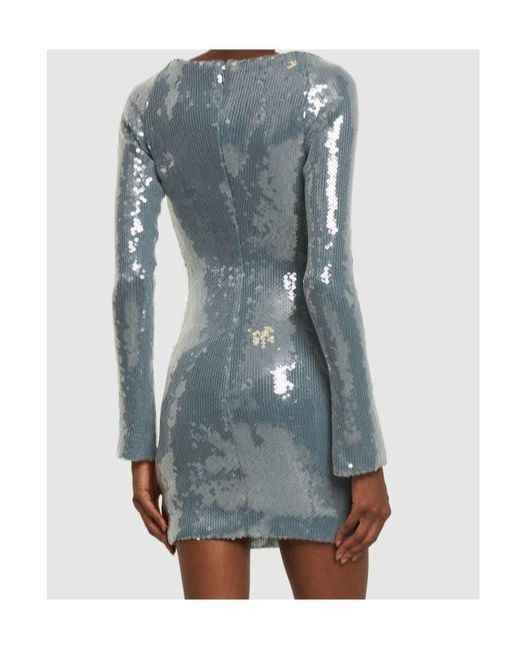 16Arlington Blue Sequined Tie-Up Dress