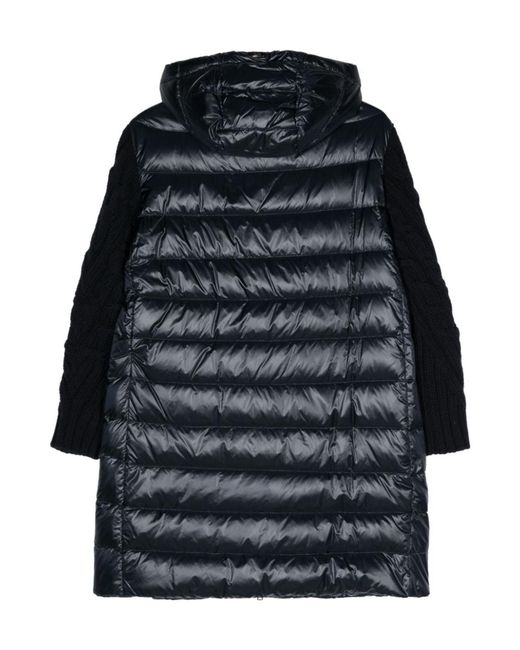 Herno Black Zip-Up Straight Hem Hooded Jacket