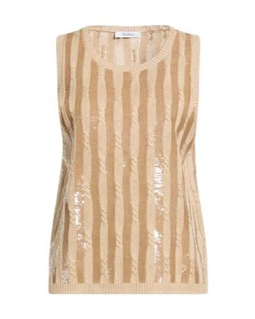 Max Mara Natural Sleeveless Knit Top