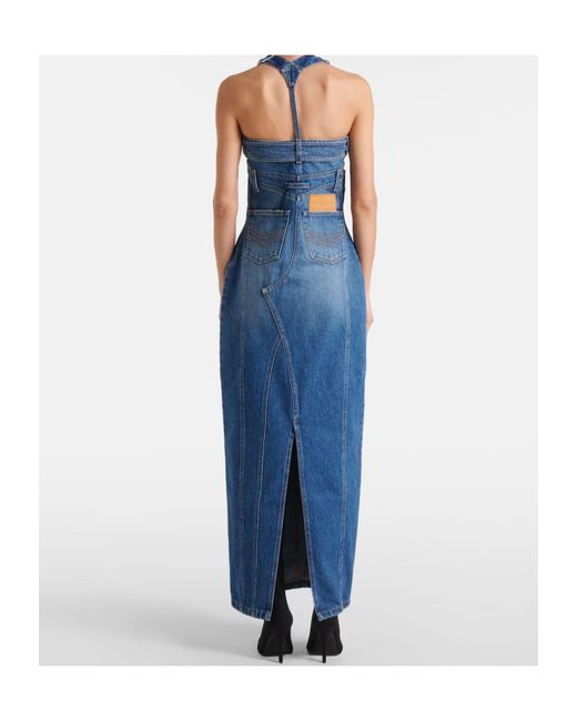 Jean Paul Gaultier Blue Denim Maxi Dress