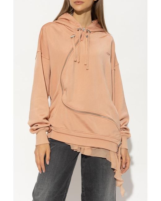 DIESEL Natural Asymmetric Drawstring Hoodie