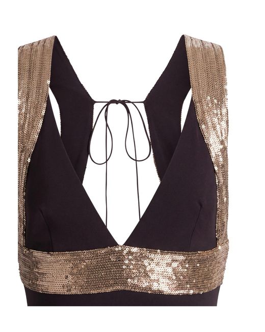 Alberta Ferretti Black Embellished Long Dress