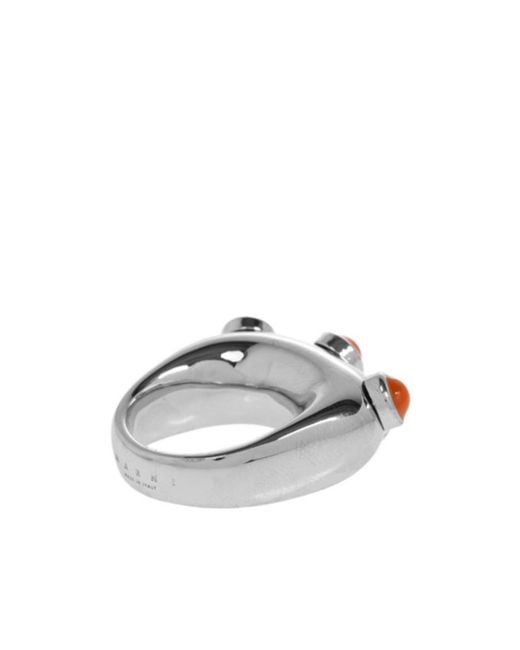 Marni White Embellished Ring