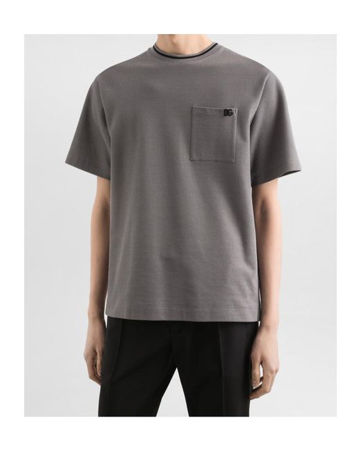 Dolce & Gabbana Gray Cotton Piqué T-Shirt for men