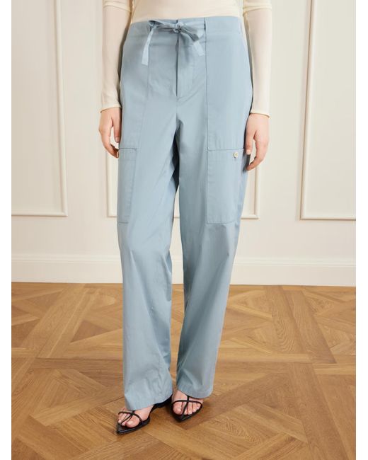 Jil Sander Blue Drawstring Cargo Casual Pants