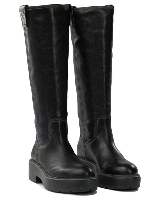 Miu Miu Black Round-Toe Slip-On Boots