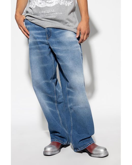 Y. Project Blue Logo Denim Trousers for men