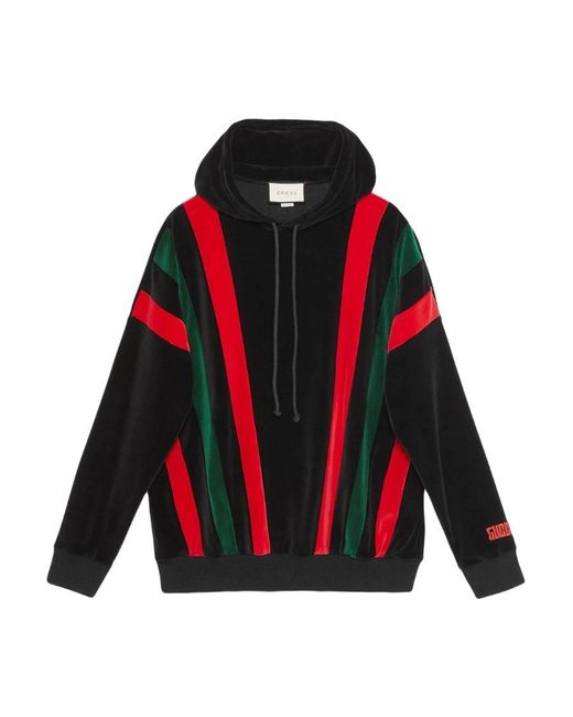 Gucci Red Striped Hooded Sweater for men