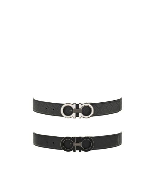 Ferragamo White Ferragamo Eyewear Reversible Logo Buckle Belts for men