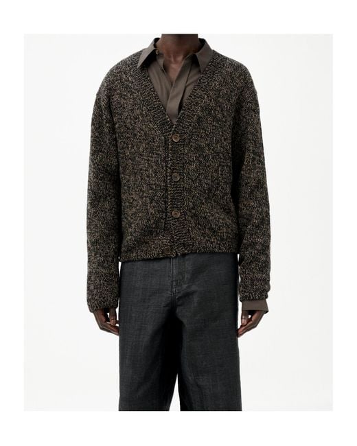 Our Legacy Black Academy V-Neck Button Cardigan for men