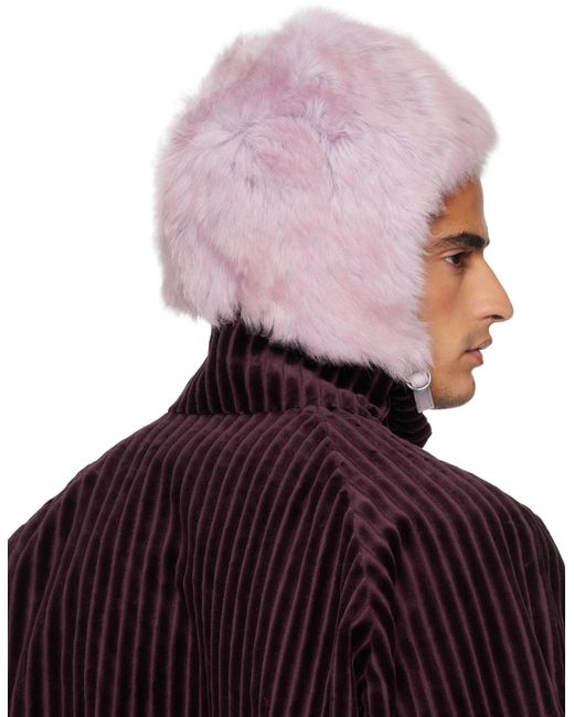 Acne Pink Shearling Cap for men