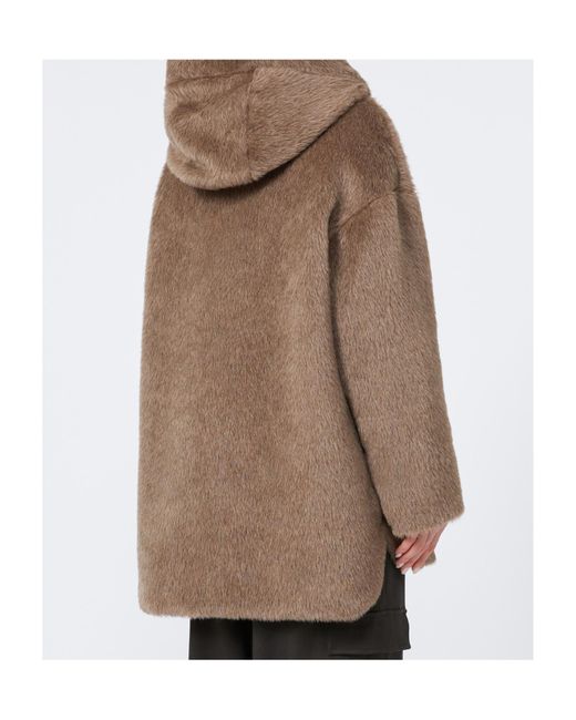 Max Mara Brown The Cube Spacefe Quilted Hooded Jacket