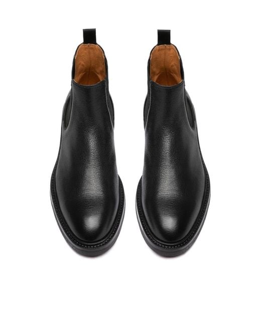 Officine Creative Black Dude Flexi Leather Chelsea Boots for men