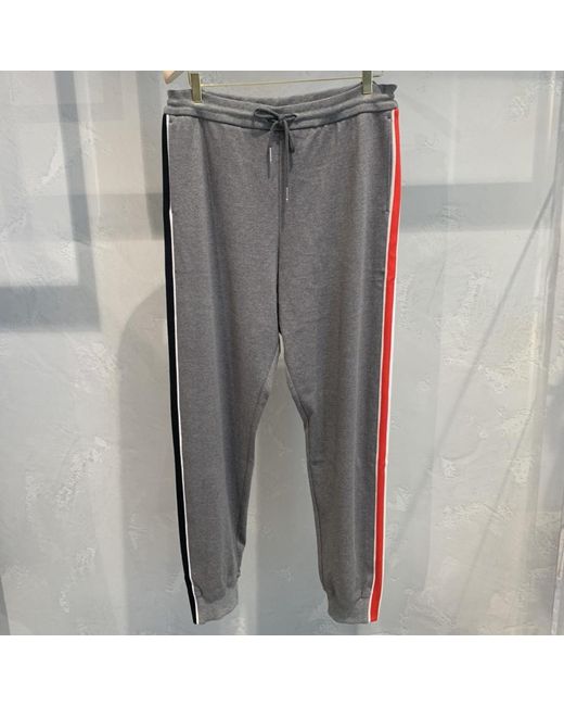 Thom Browne Gray Interlock Rwb Stripe Track Pants for men