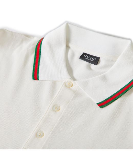 Gucci White Off- Pique Polo for men