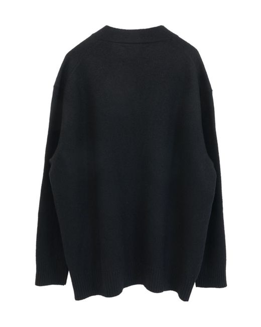 Jil Sander Black V-Neck Button-Down Cardigan for men