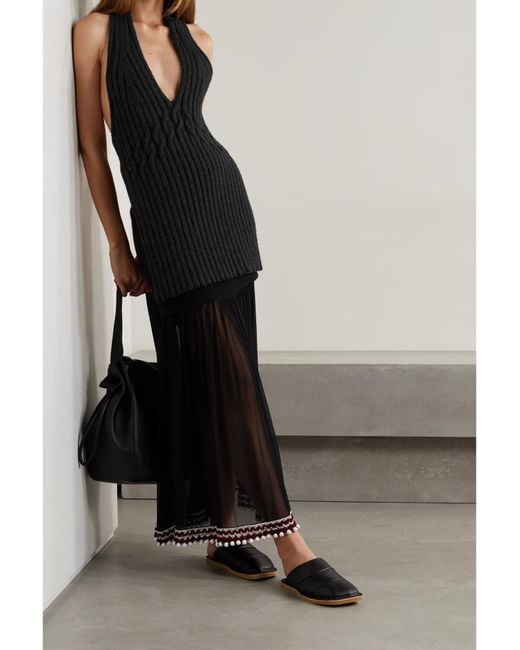 Proenza Schouler Black Backless Wool Blend Top
