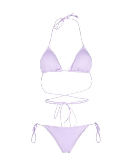 Reina Olga Purple Triangle Bikini Set