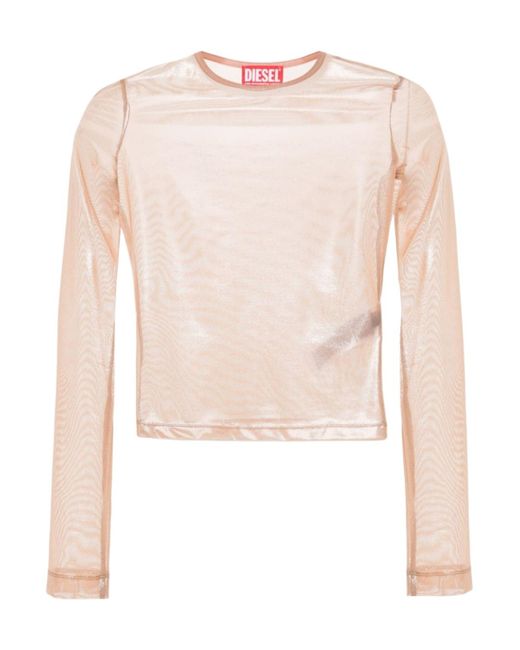 DIESEL Pink T-Clau-M1 Semi-Sheer Top