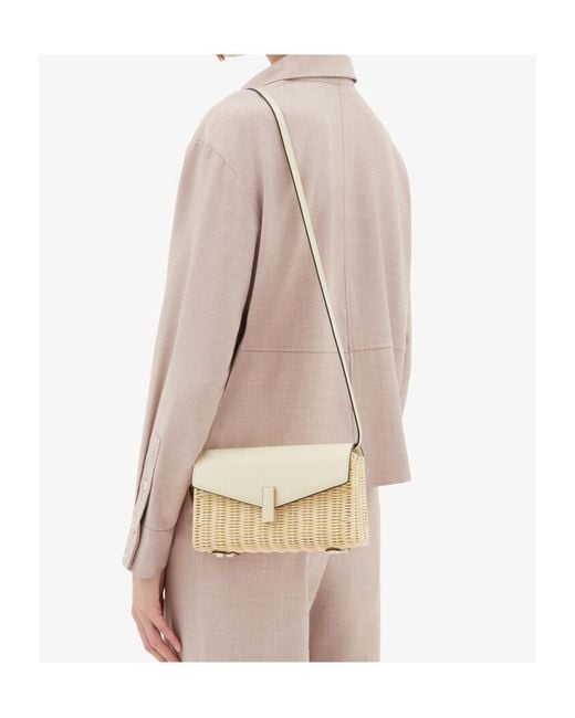 Valextra Natural Iside Wicker Clutch