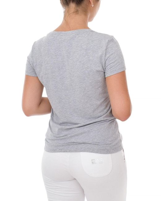 EA7 Gray Logo Printed T-Shirt