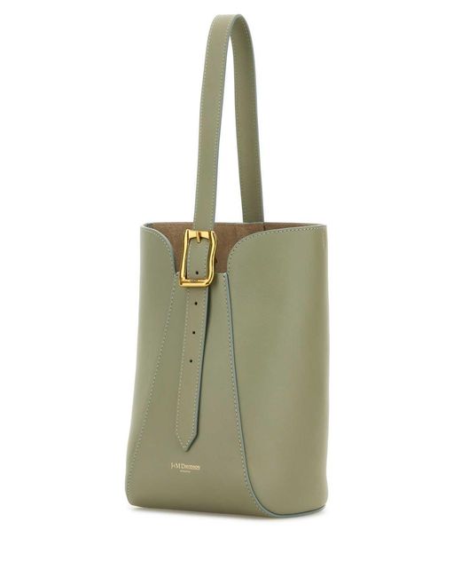 J&m Davidson Green Nano Quiver Buckle Leather Bucket Bag