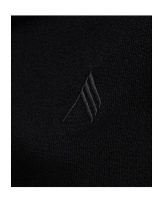 The Attico Black Virgin Wool Blend Buttoned Mini Dress