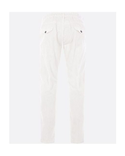 Eleventy White Belt Loop Casual Pants for men