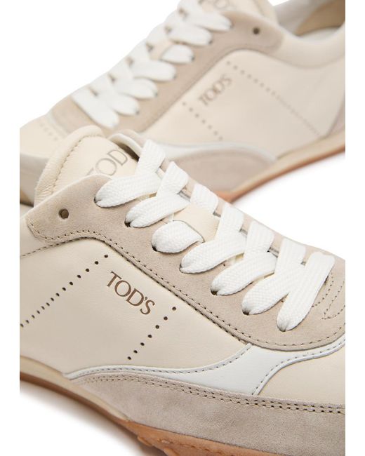 Tod's White Sportiva 13M Panelled Leather Sneakers