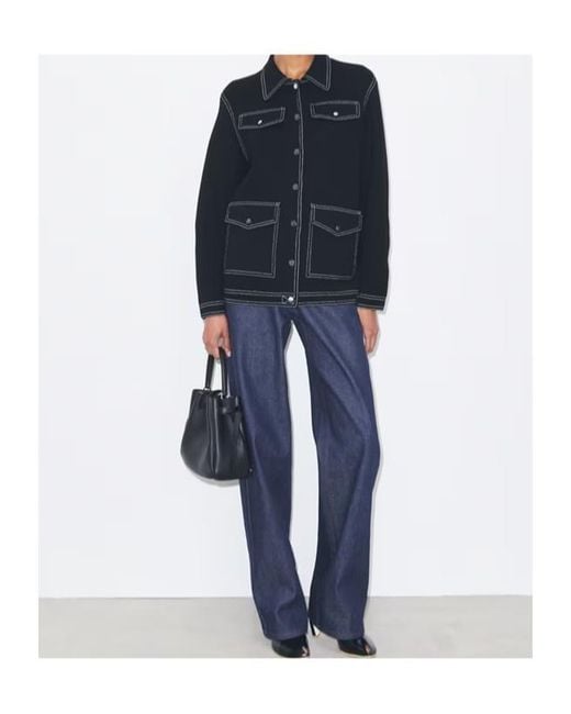 Tory Burch Black Topstitch Jacket