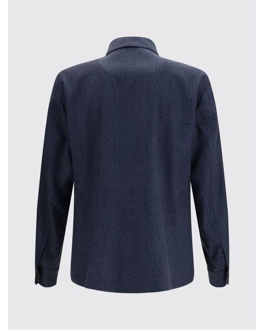 Etro Blue Flap Pocket Shirt Jacket for men