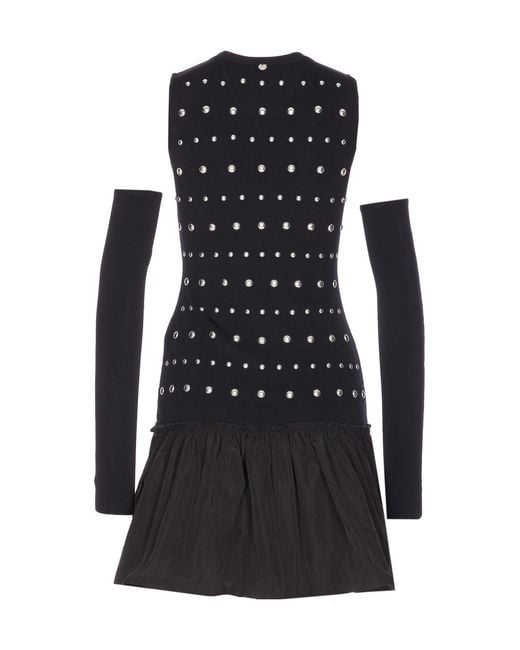 Liu Jo Black Crewneck Embellished Dress