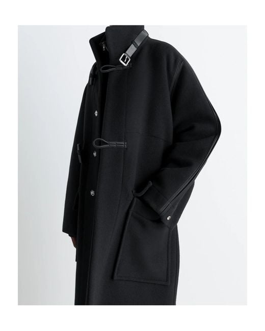 Lemaire Black Belted Toggle-Fastening Coat