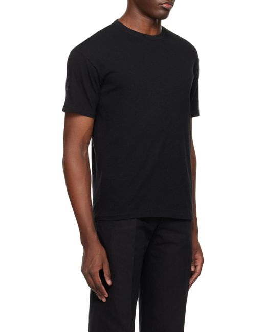 Auralee Black Seamless Crewneck T-Shirt for men