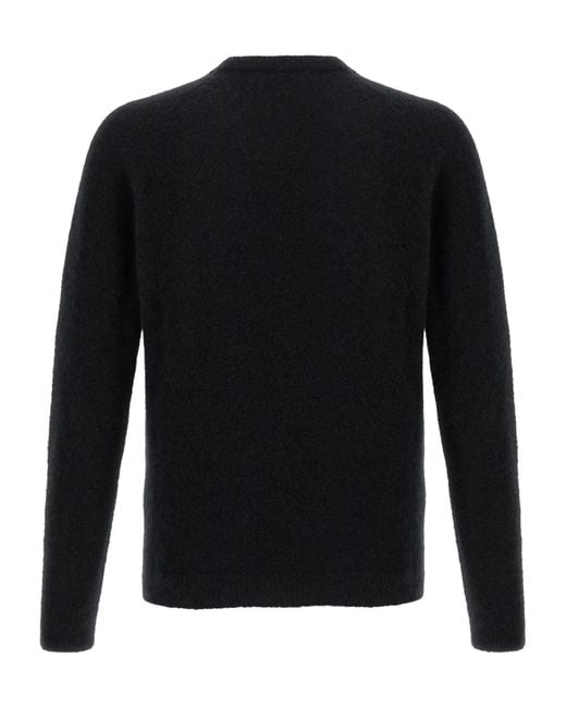 Roberto Collina Black Crew-Neck Cashmere Sweater
