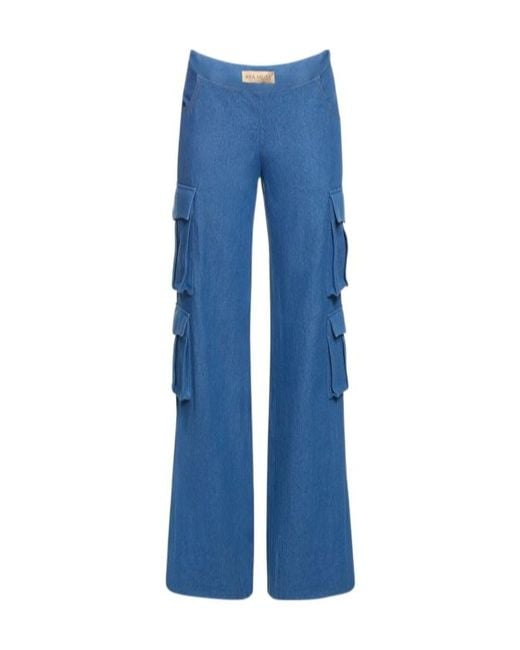 AYA MUSE Blue Workwear Casual Pants