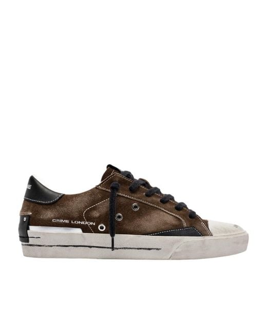 Crime London Brown Lace-Up Low-Top Casual Shoes for men